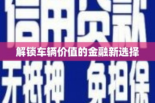 源城解锁车辆价值的金融新选择