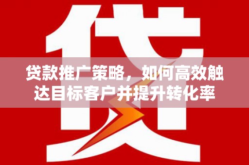 源城贷款推广策略，如何高效触达目标客户并提升转化率