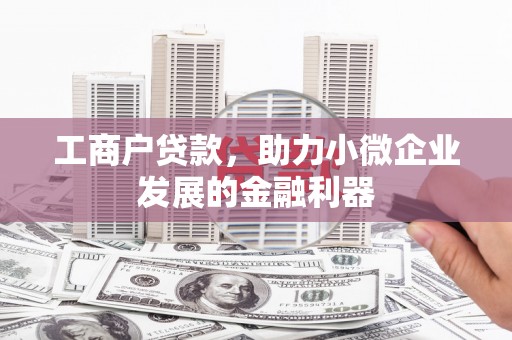 源城工商户贷款，助力小微企业发展的金融利器