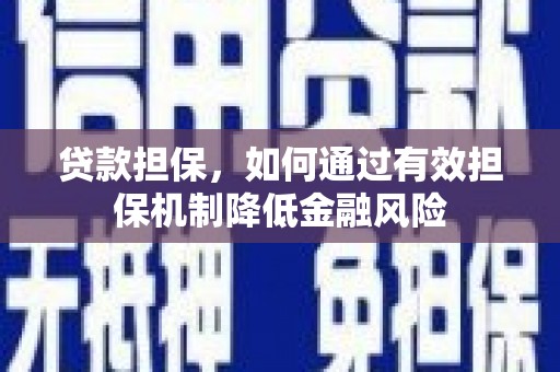 源城贷款担保，如何通过有效担保机制降低金融风险