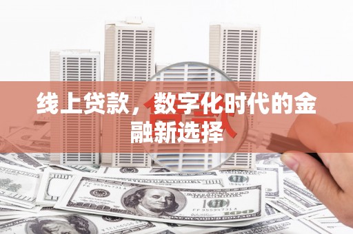 源城线上贷款，数字化时代的金融新选择